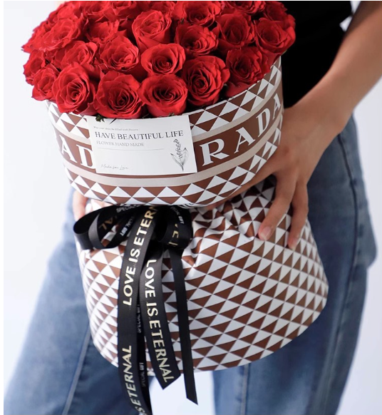 Prada Designer Floral Wrapping Paper - Red